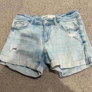 Garage light wash jean shorts